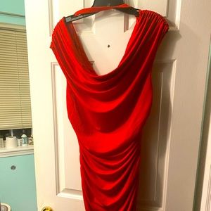 Express Ruched Red Cocktail dress